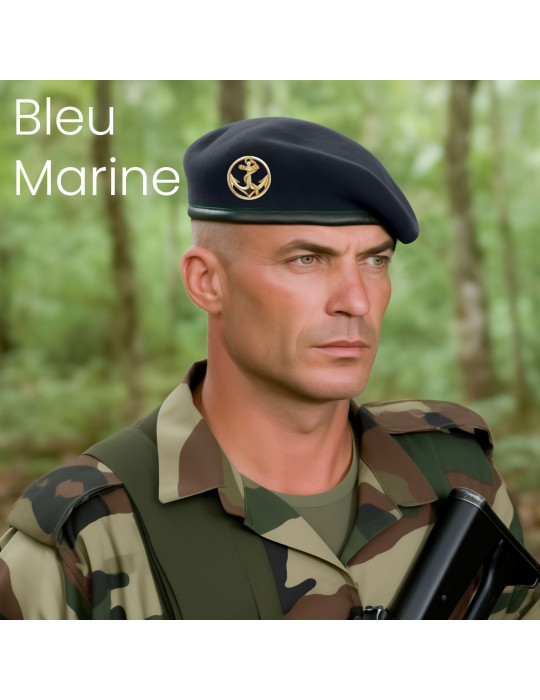 Beret militaire bleu marine