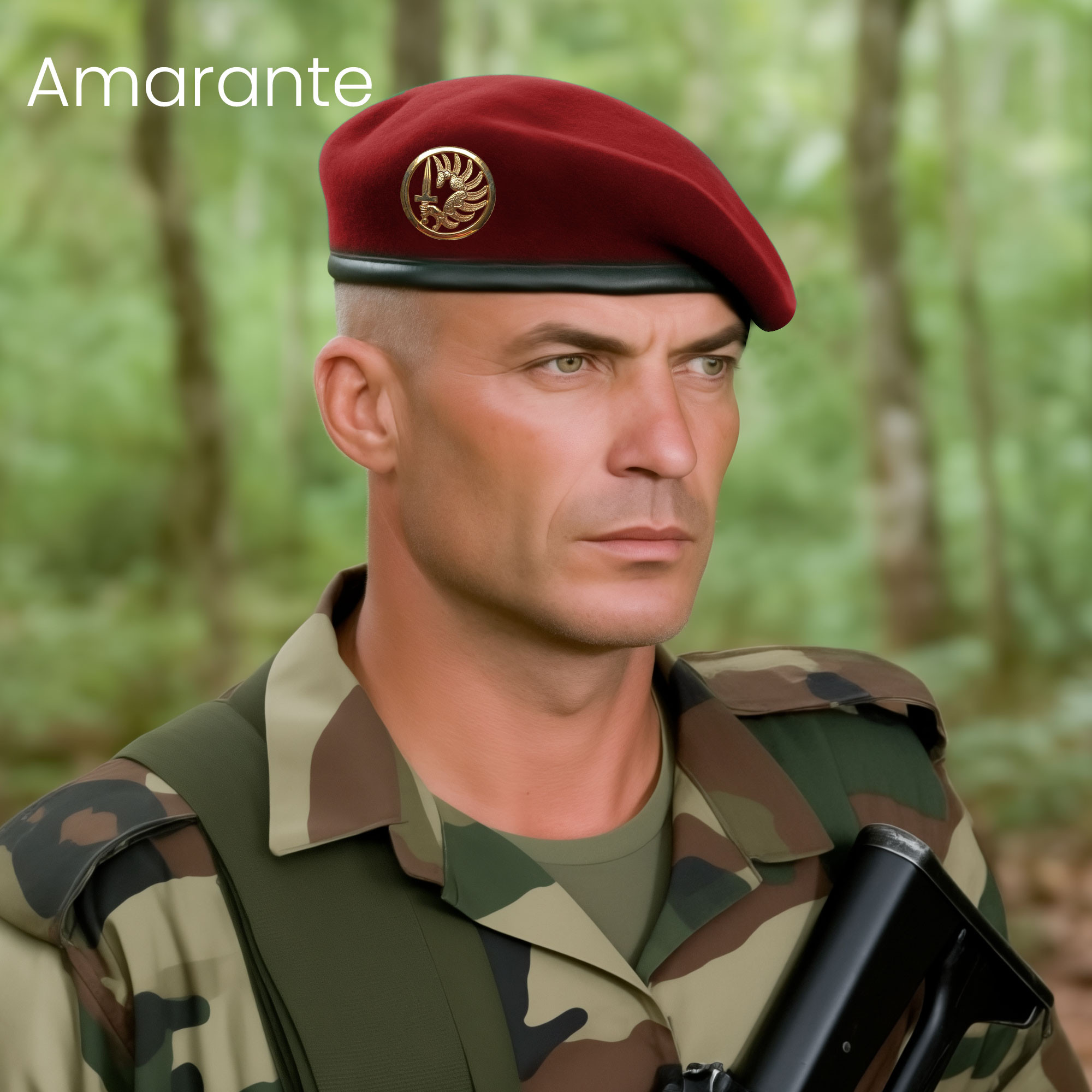 Beret militaire amarante Beret militaire amarante