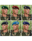 Beret militaire bord cuir