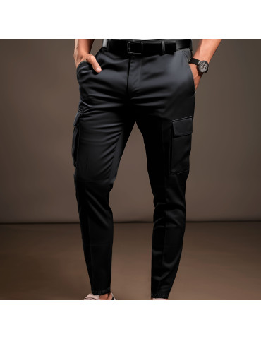 Pantalon cargo noir pour militaire
