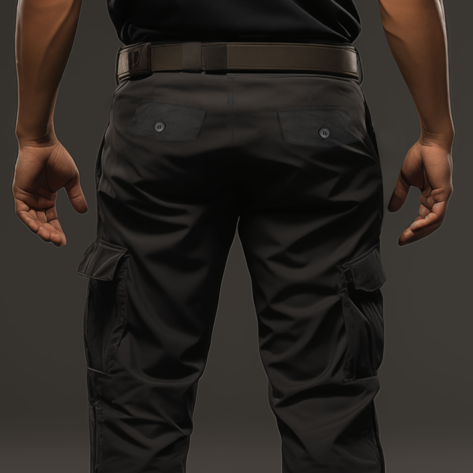 Pantalon cargo noir pour militaire