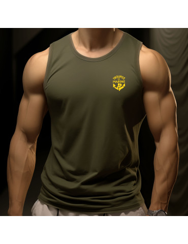 Débardeur Cooldry vert armée marquage TDM