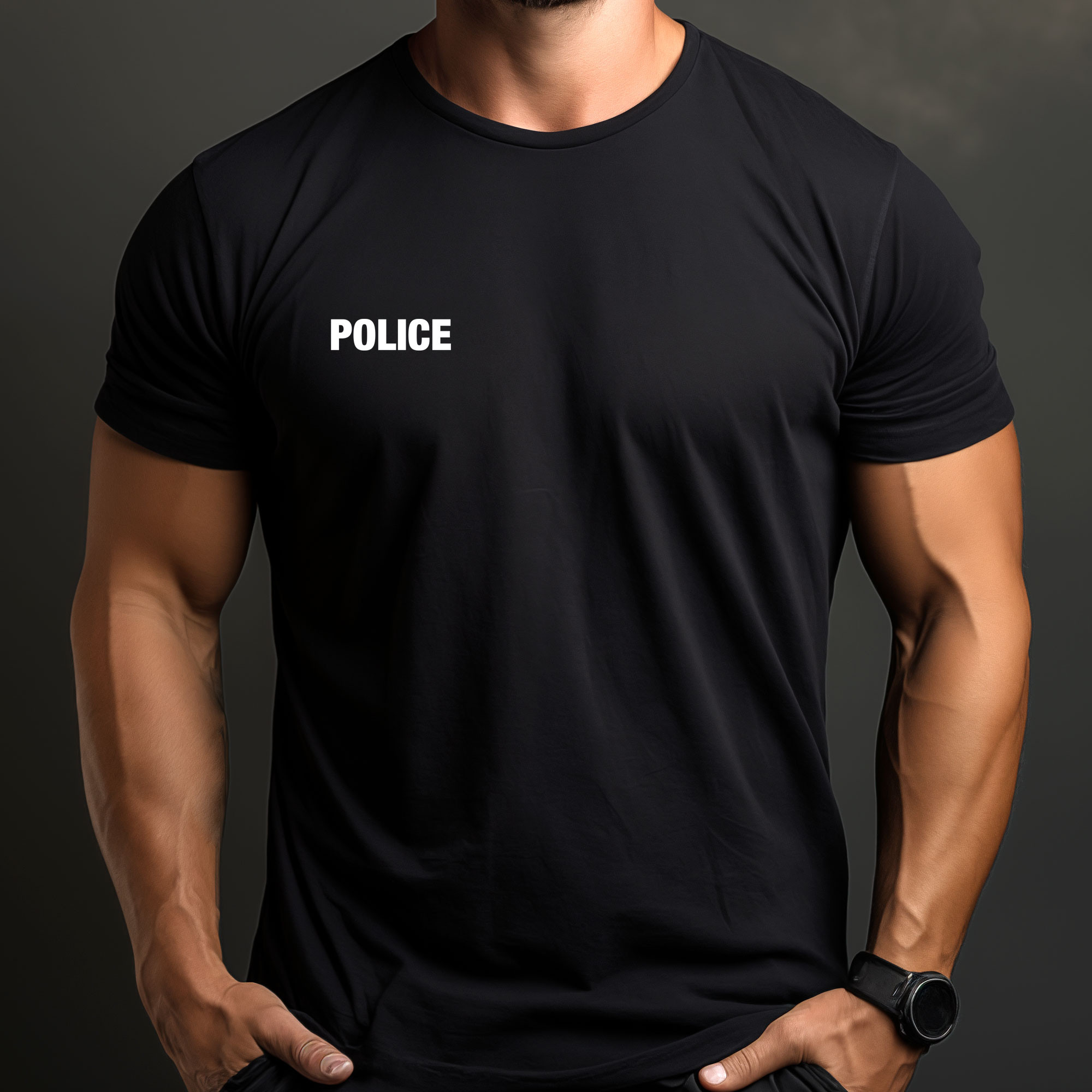 Tshirt noir imprimé Police Tshirt noir imprimé Police