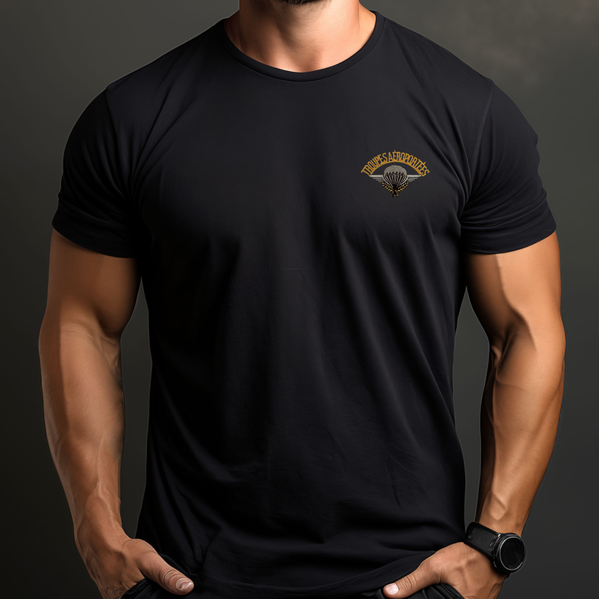 Tshirt noir brodé Para Tshirt noir brodé Para