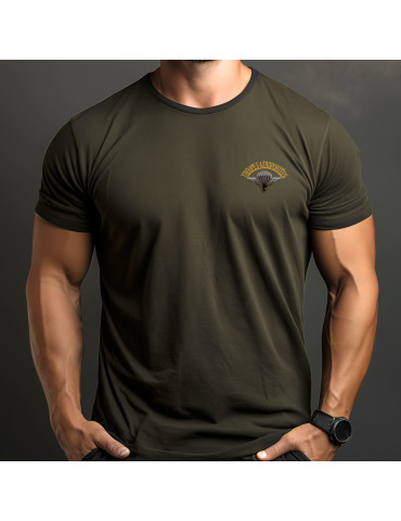 Tshirt vert armée brodé Para