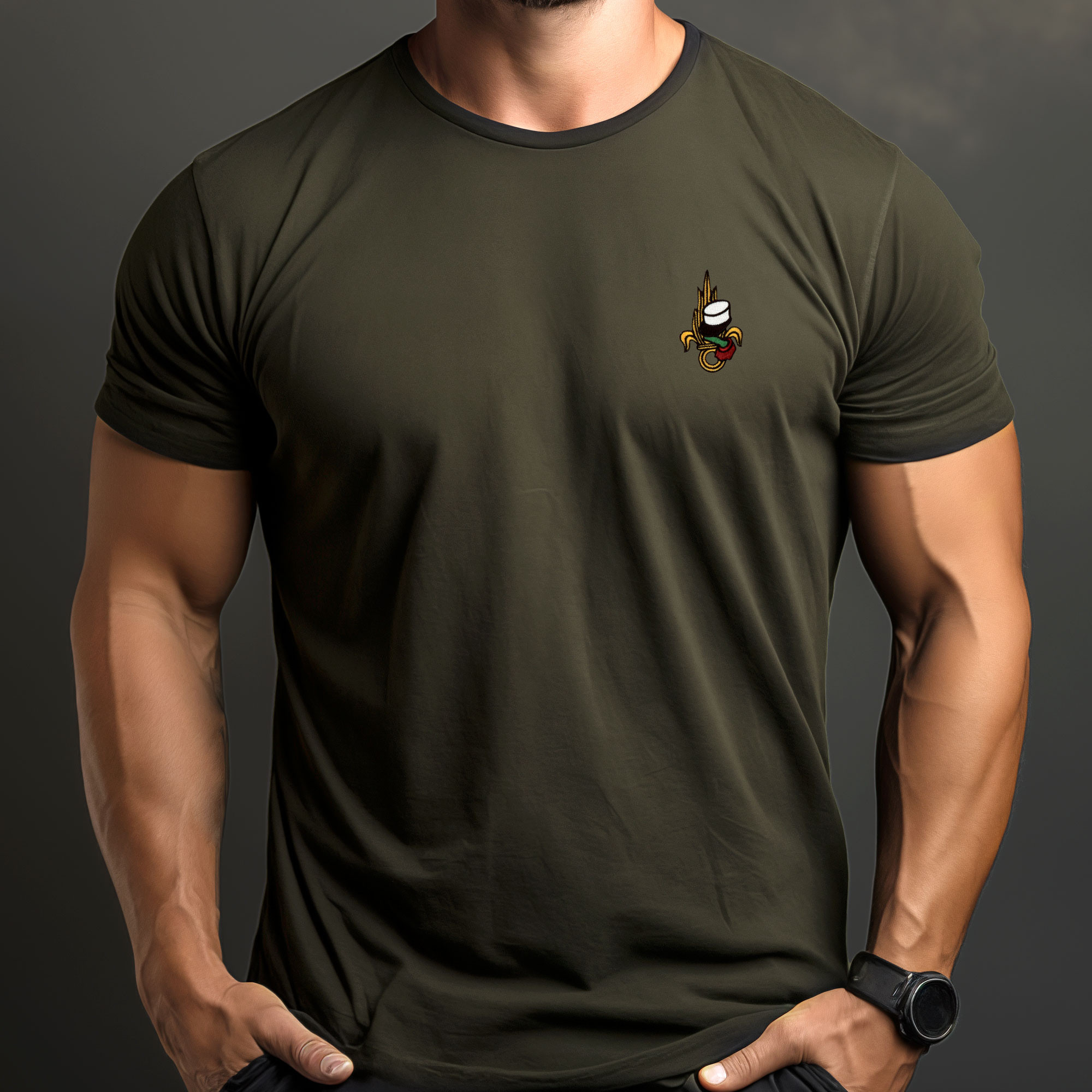 Tshirt vert armée brodé Légion Tshirt vert armée brodé Légion
