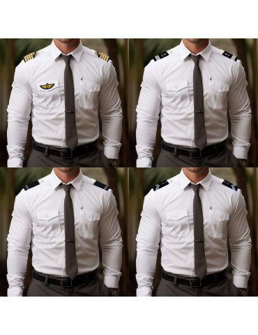 Chemise Pilote blanche manches longues