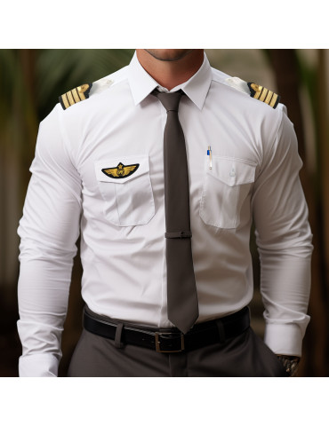 Chemise Pilote blanche manches longues