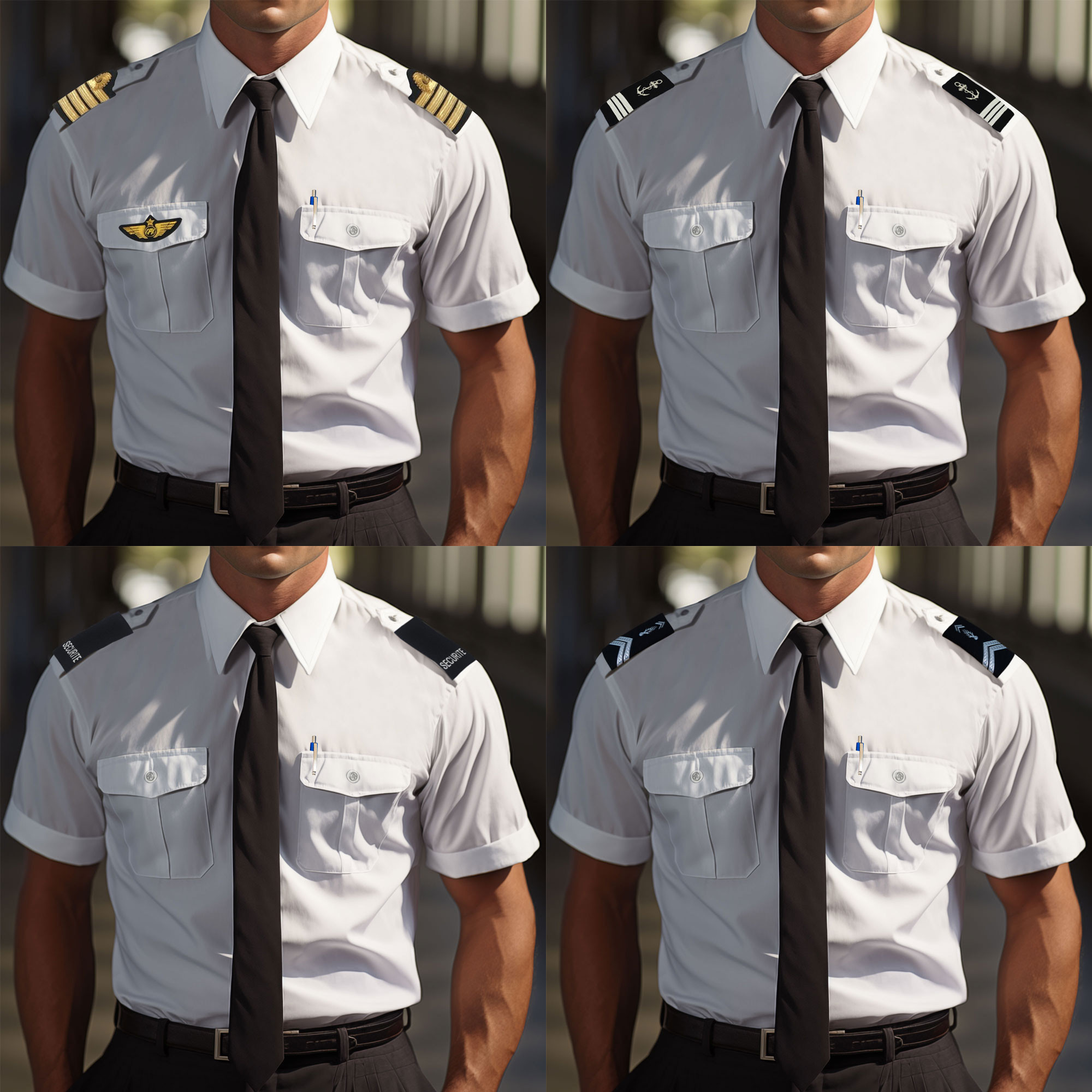 Chemise pilote blanche manches courtes Chemise pilote blanche manches courtes