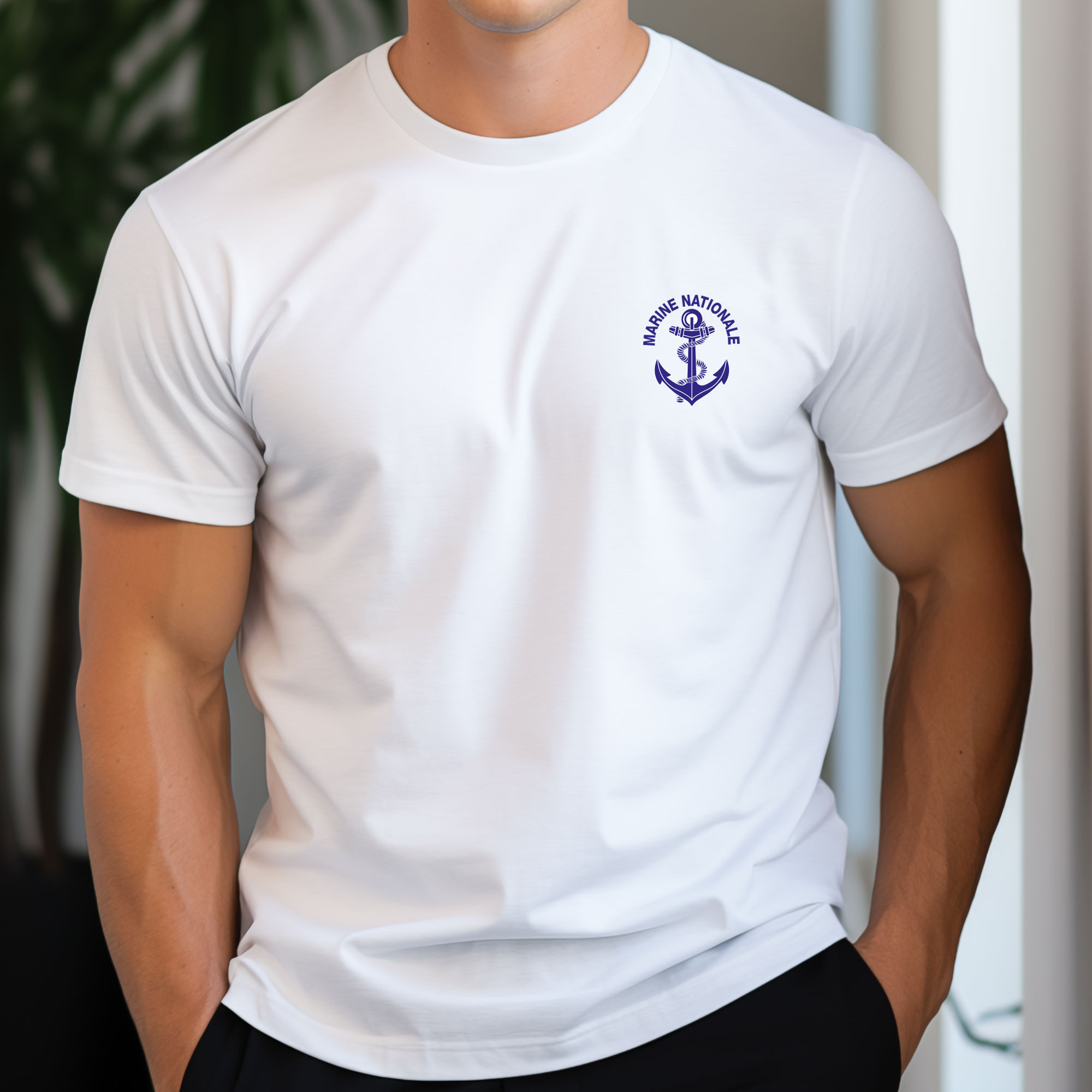T-shirt blanc Marine Nationale T-shirt blanc Marine Nationale
