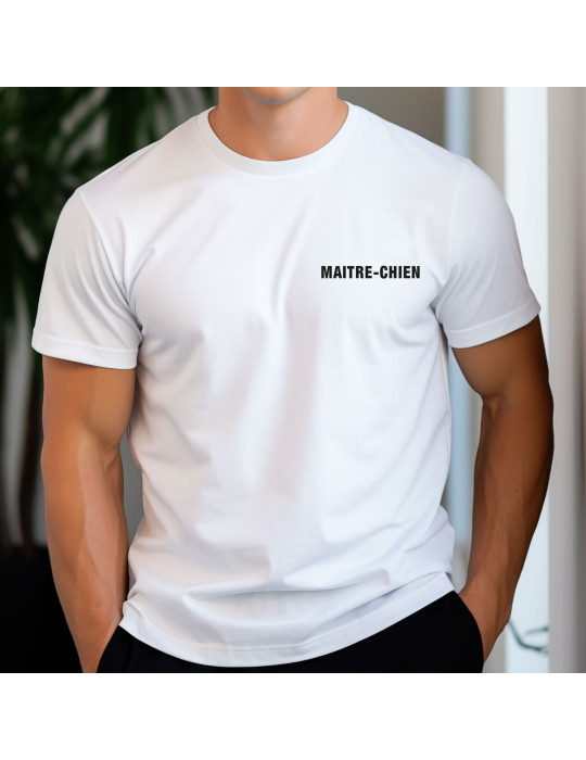 Tshirt blanc marquage Maître Chien