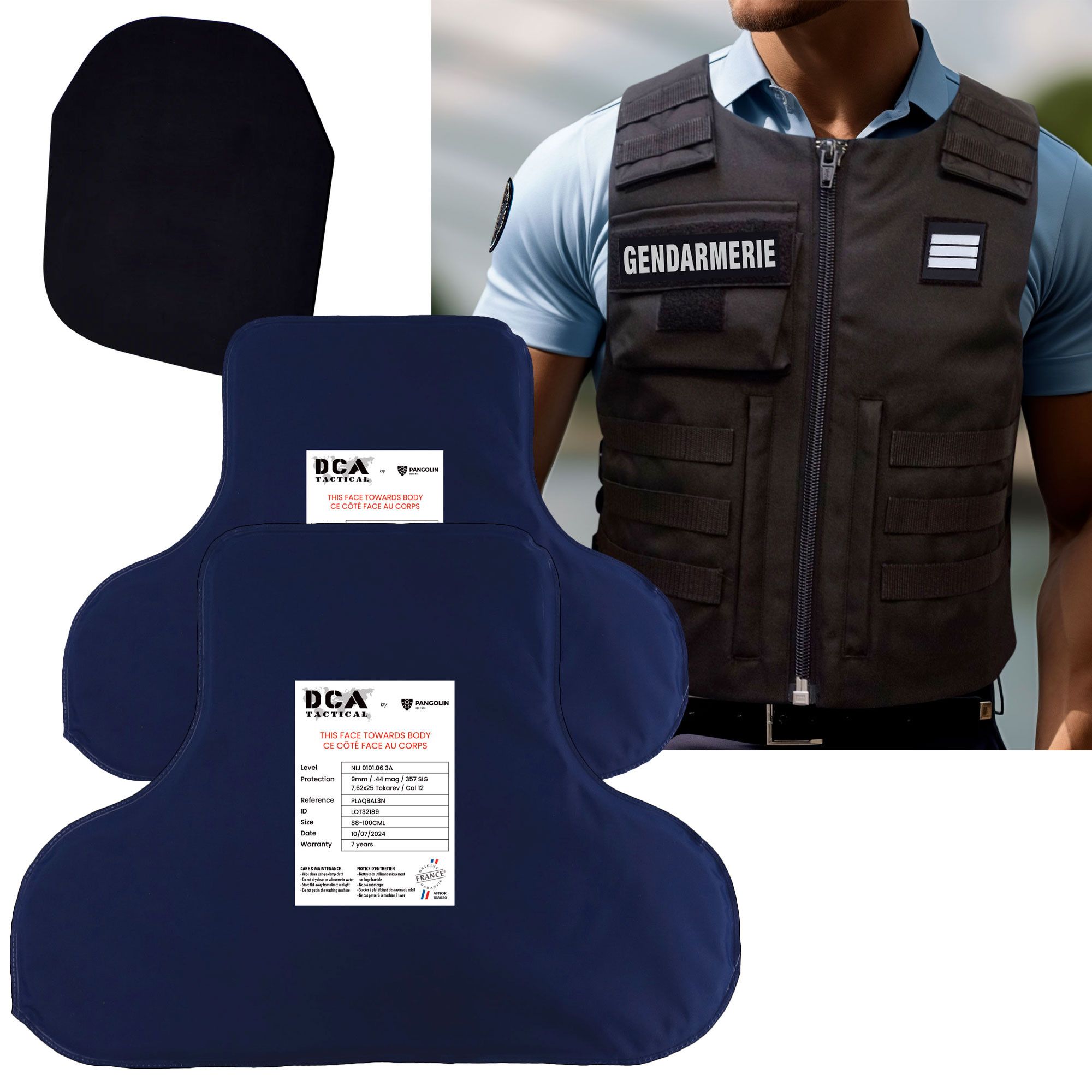 Pack incluant 2 Plaques balistiques  + plaque Trauma + Housse de gilet pare-balles HFTGPRAID Pack incluant 2 Plaques balistiques  + plaque Trauma + Housse de gilet pare-balles HFTGPRAID