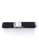 Ceinture Sangle Noire Boucle Argent
