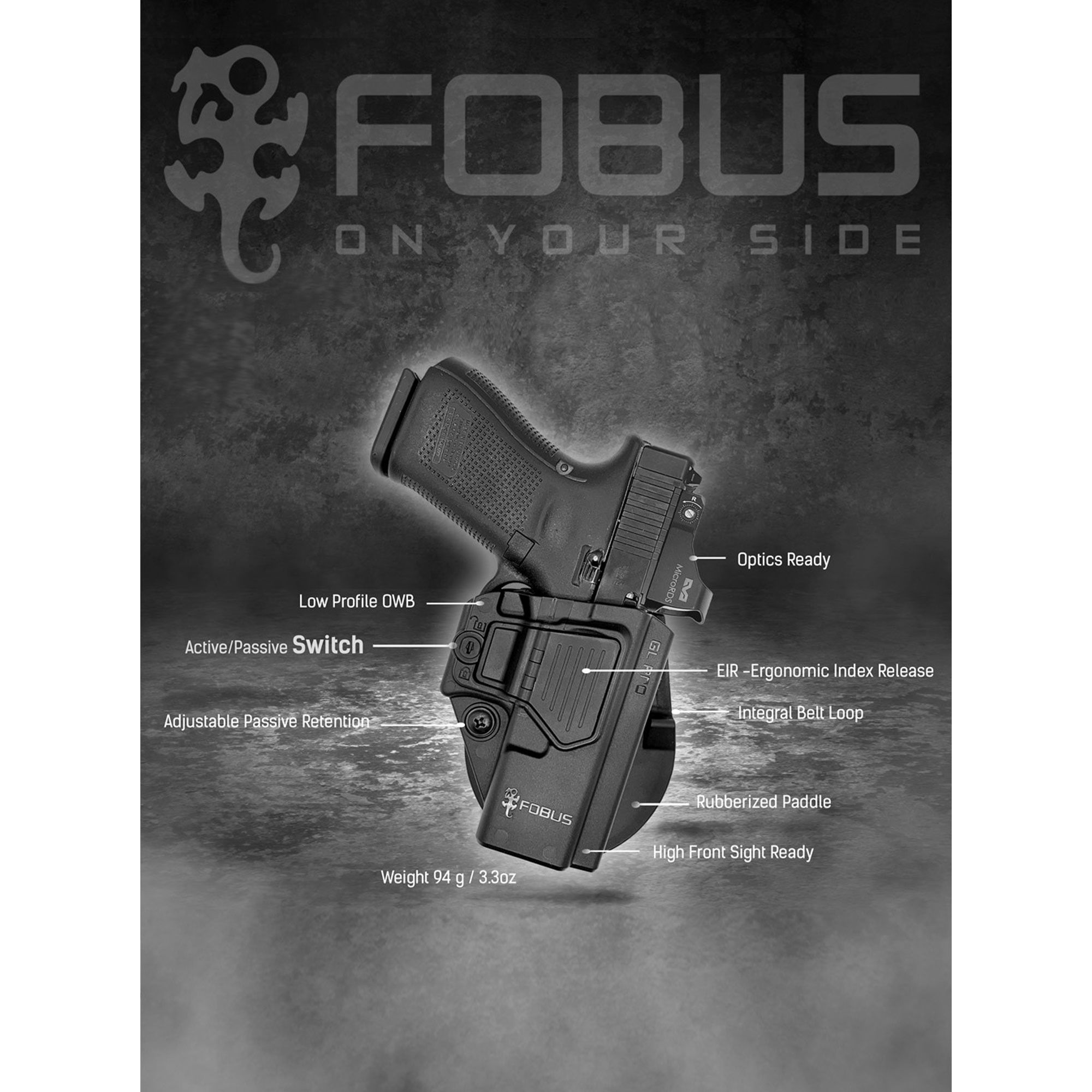 Holster passif actif de niveau 2 pour Glock 19, 19X, 17, 45, 26 Holster passif actif de niveau 2 pour Glock 19, 19X, 17, 45, 26
