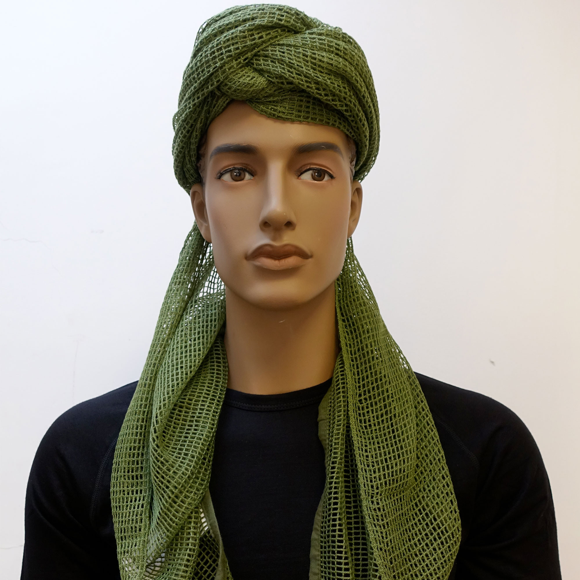 Chèche filet vert armée Chèche filet vert armée