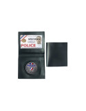 PORTE-CARTES CUIR FORMAT CB + BILLET AVEC INSIGNE POLICE
