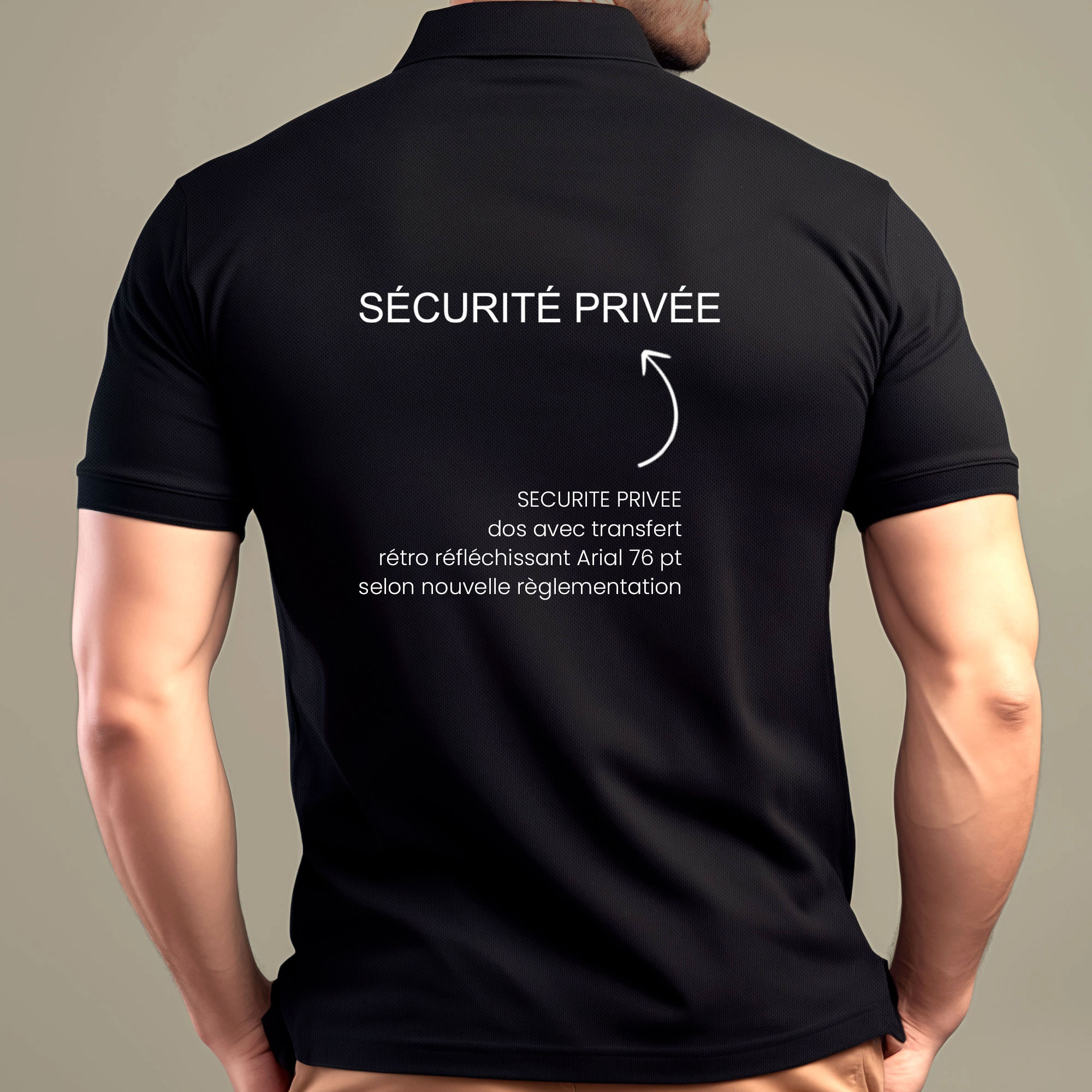 Polo noir Sécurité rétro réfléchissant Polo noir Sécurité rétro réfléchissant