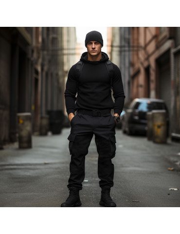 Pantalon Sécurité noir mat poches cargo