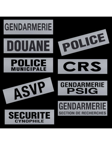 Bandeau d'identification rétro-réflechissant fond gris