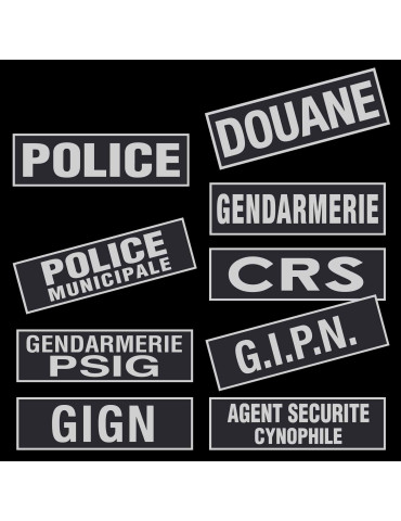 Bandeau d'identification rétro-réflechissant fond noir