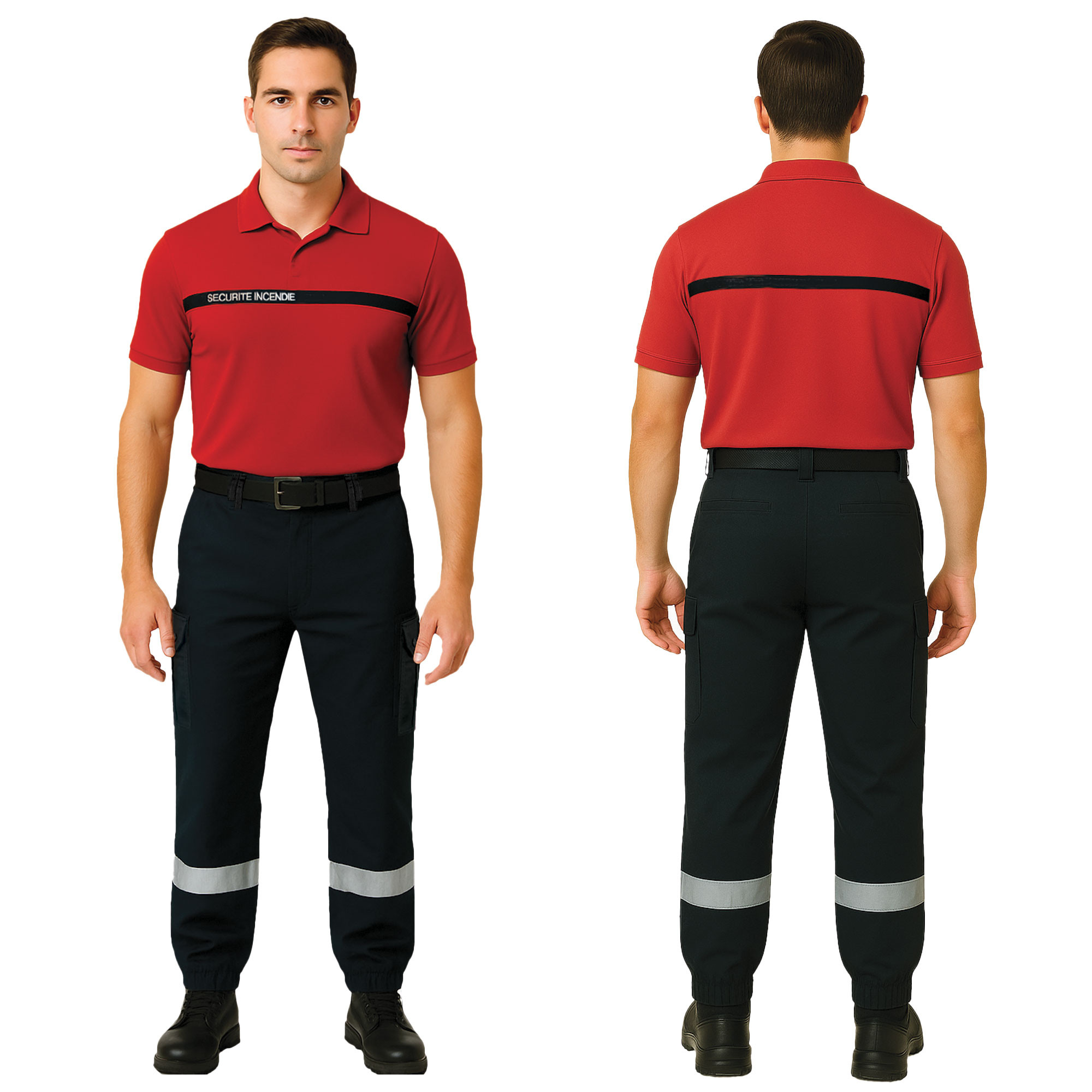 Pantalon noir Sécurité Incendie avec poches latérales Pantalon noir Sécurité Incendie avec poches latérales