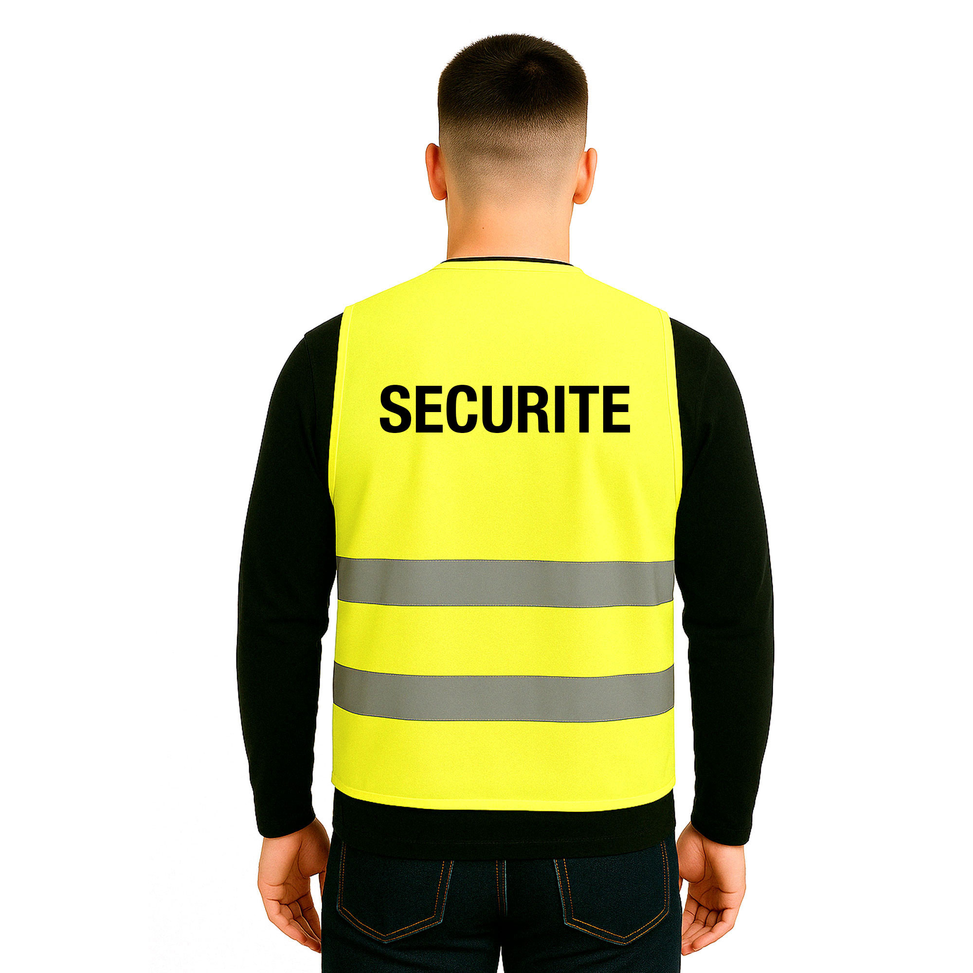 Gilet fluo haute visibilité Agent de sécurité Gilet fluo haute visibilité Agent de sécurité