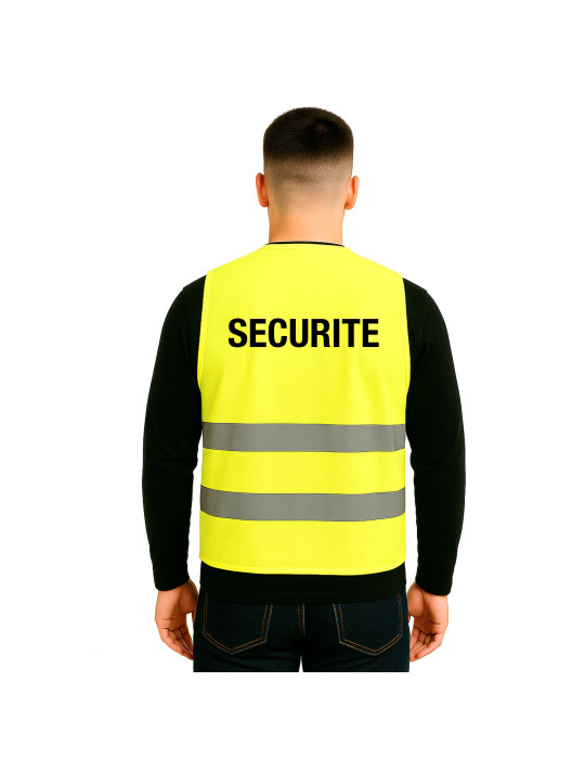 Gilet fluo haute visibilité Agent de sécurité