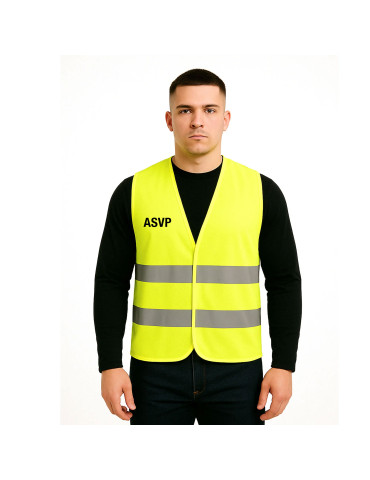 Gilet fluo haute visibilité ASVP
