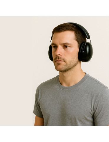 Casque anti-bruit pliable noir