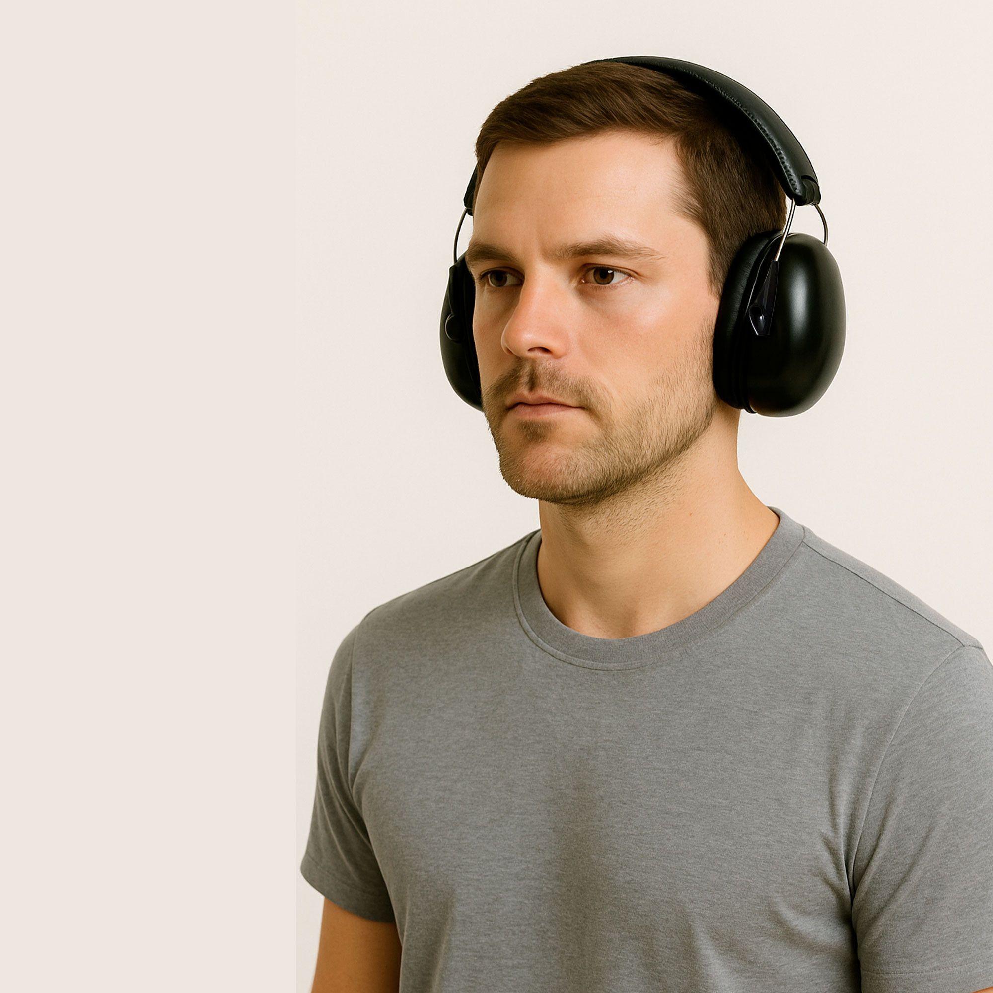 Casque anti-bruit pliable noir Casque anti-bruit pliable noir