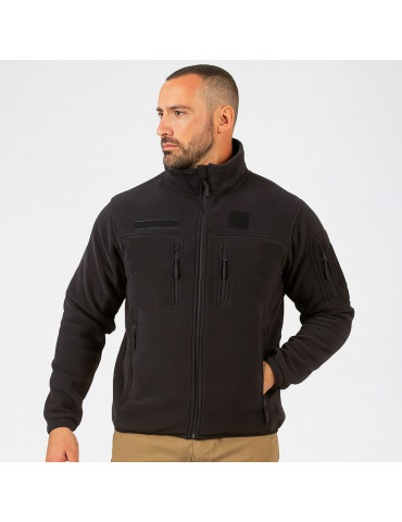 Blouson polaire noir fitté