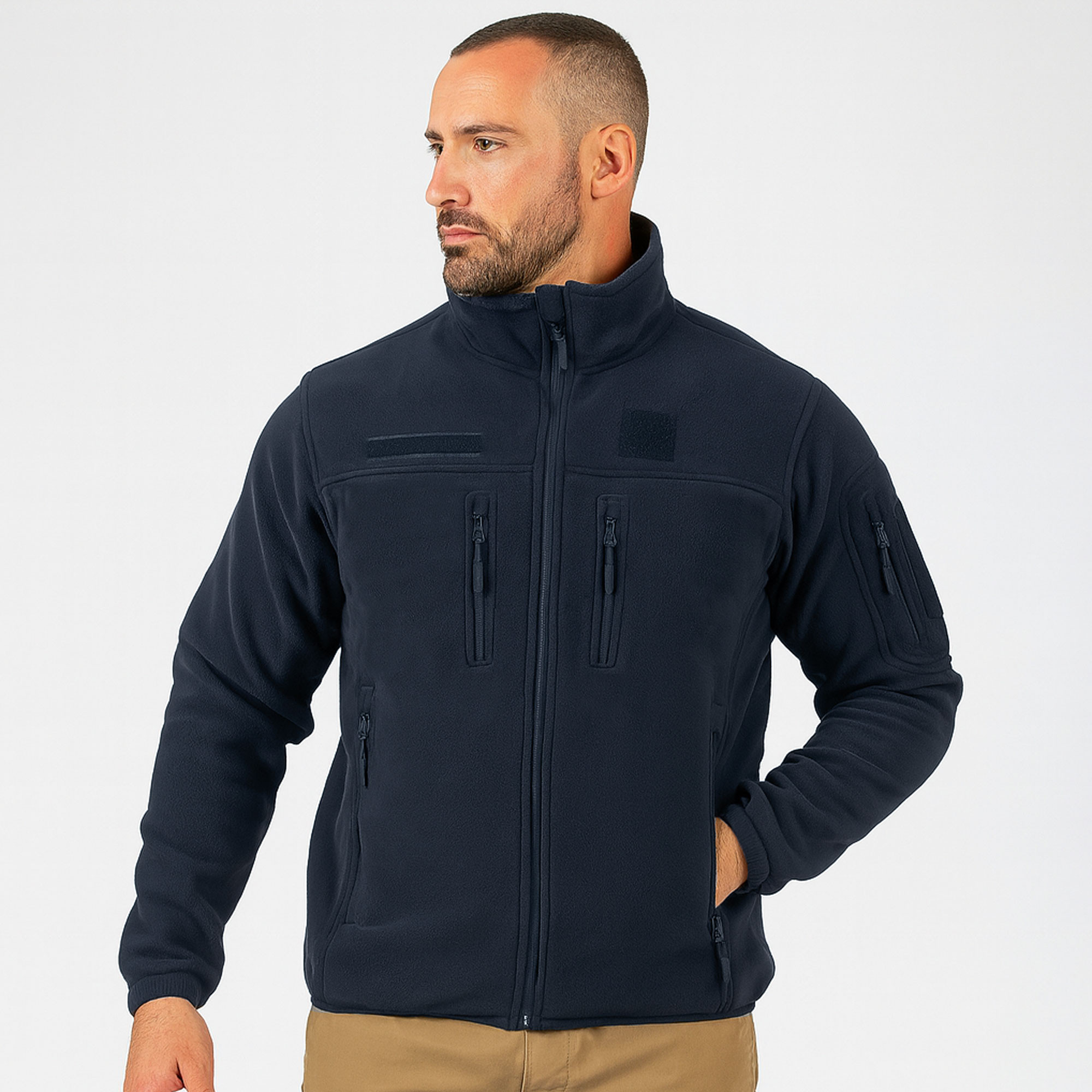 Blouson polaire bleu marine fitté Blouson polaire bleu marine fitté