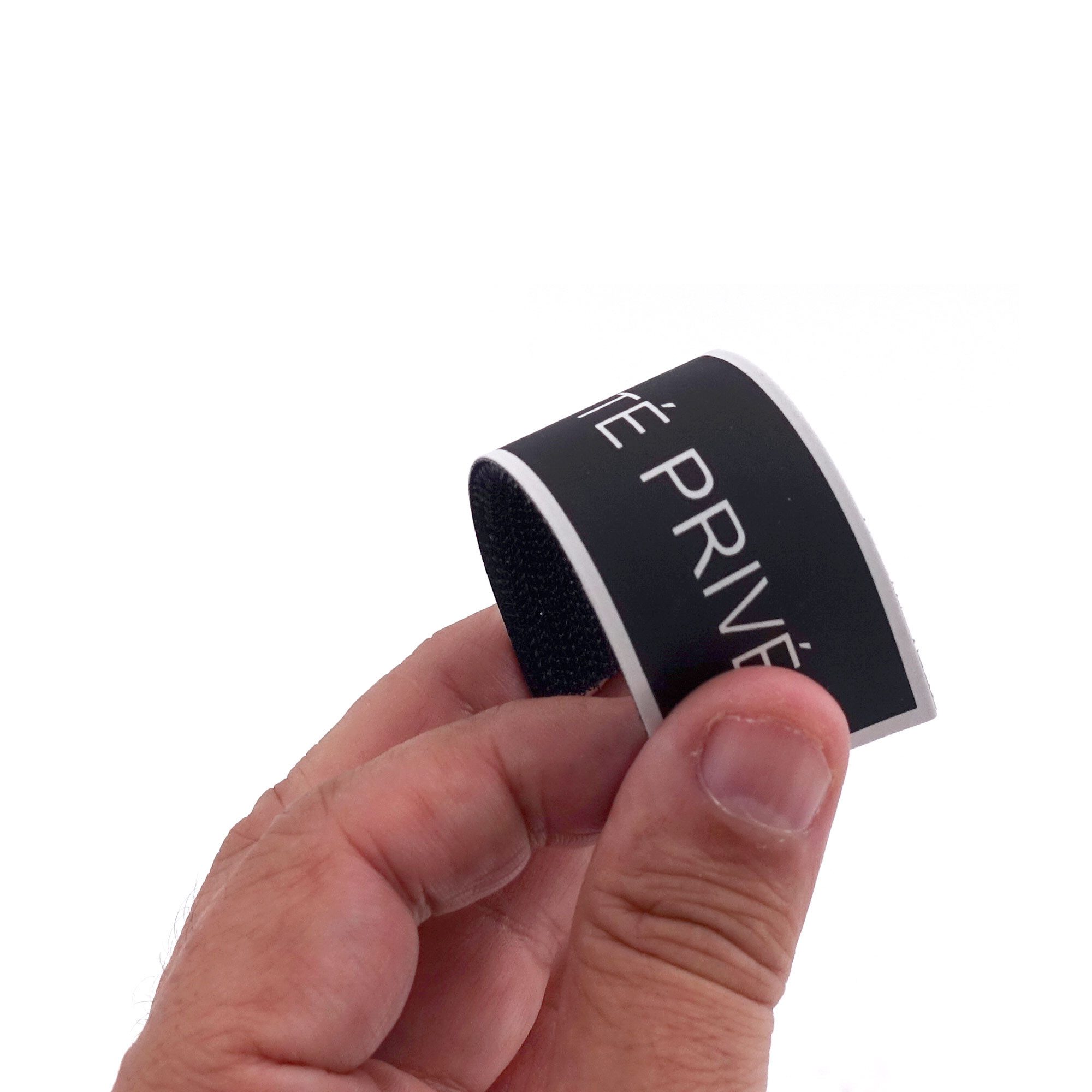 Bandeau d'identification rétro-réflechissant fond noir Sécurité Privée