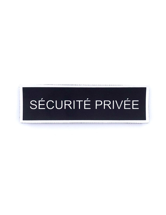 Bandeau d'identification rétro-réflechissant fond noir Sécurité Privée