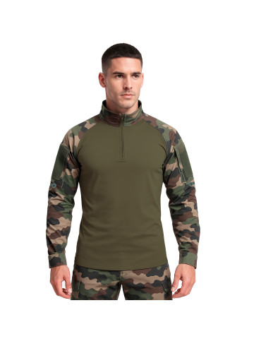 Chemise de combat type UBAS coton vert armée et Camo CE