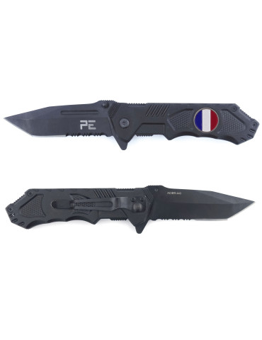 COUTEAU SURVIVAL BLEU BLANC ROUGE AVEC ETUI