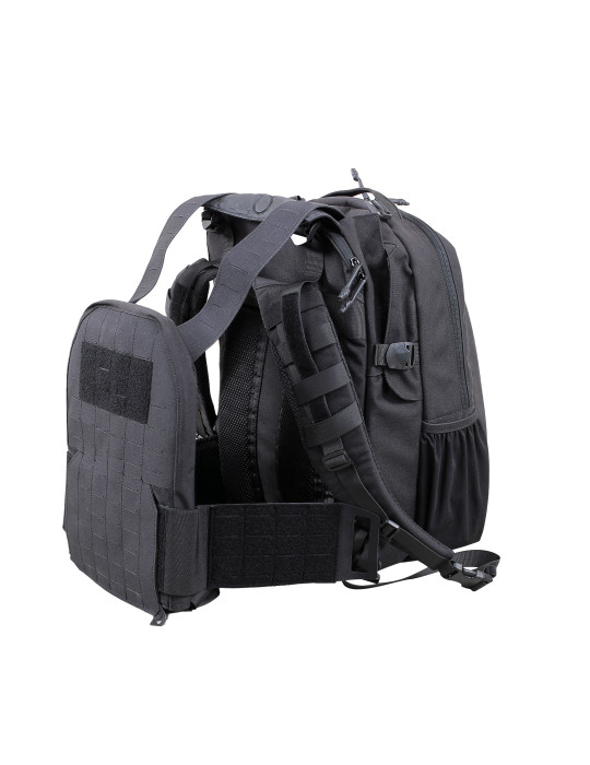 Sac à dos avec porte plaque extractible 1000D nylon noir