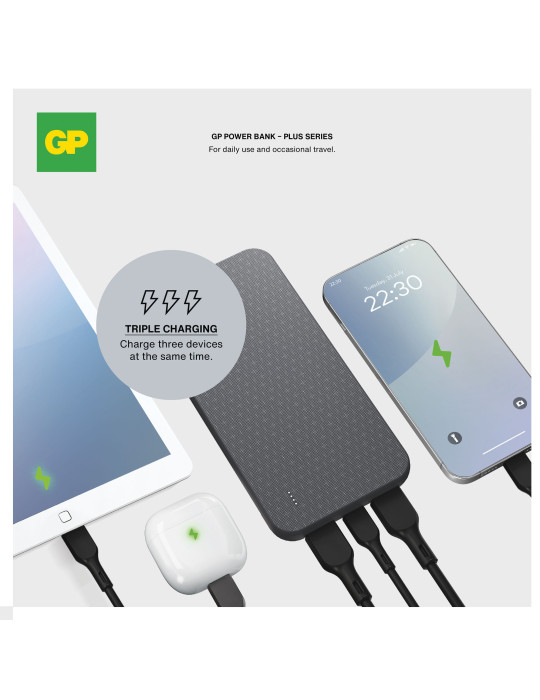 Batterie externe GP Plus Series 10 000 mAh Noir