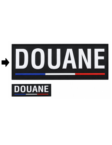 Bandeau d'identification Douane souple Rubber fond noir