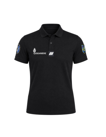 POLO GENDARMERIE NOIR COOLDRY ANTI HUMIDITE MAILLE PIQUEE - POLOGDCD